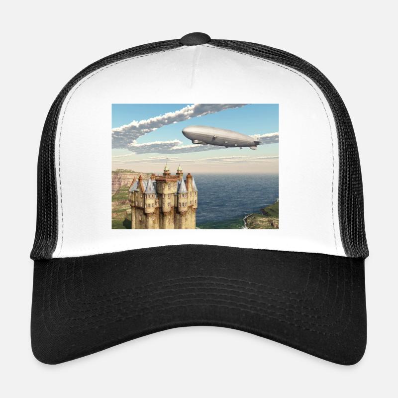 Château écossais et Zeppelin Casquette trucker 