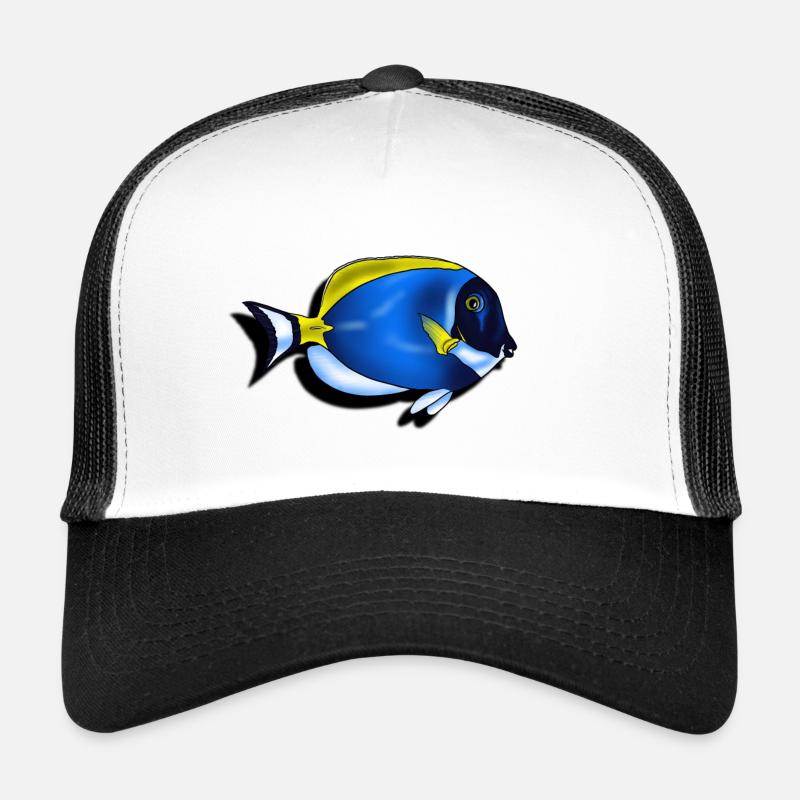 Poisson chirurgien leucosternon - Casquette trucker  - blanc/noir