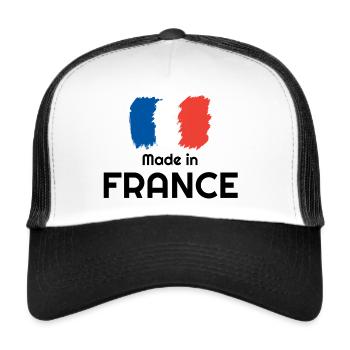 France, Français drapeau, France pays, France drapeau, - Casquette trucker  - blanc/noir - Devant