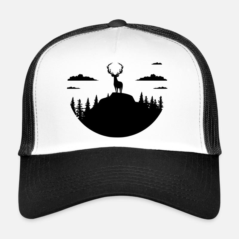 Mountain deer - Trucker Cap - white/black