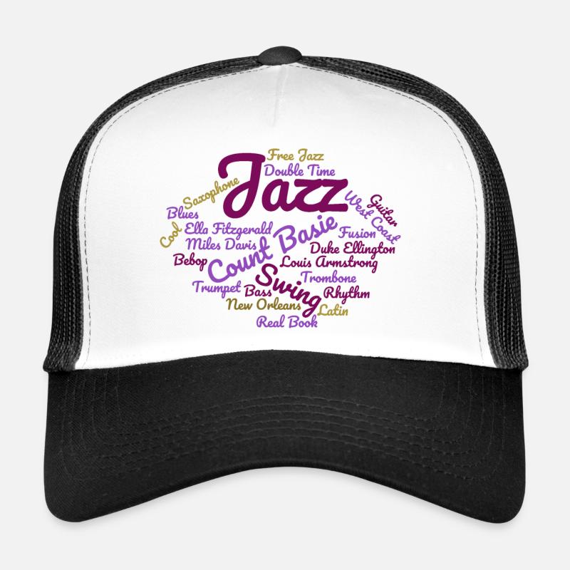 Jazz Tag Cloud violett - Trucker Cap - Weiß/Schwarz