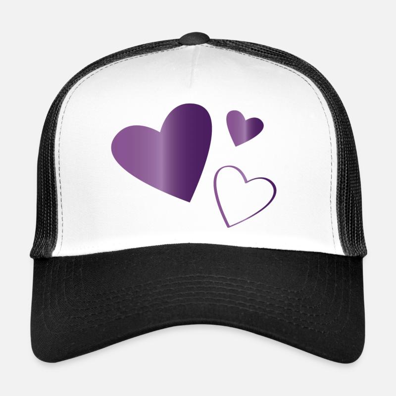 Coeurs améthyste violet Casquette trucker 