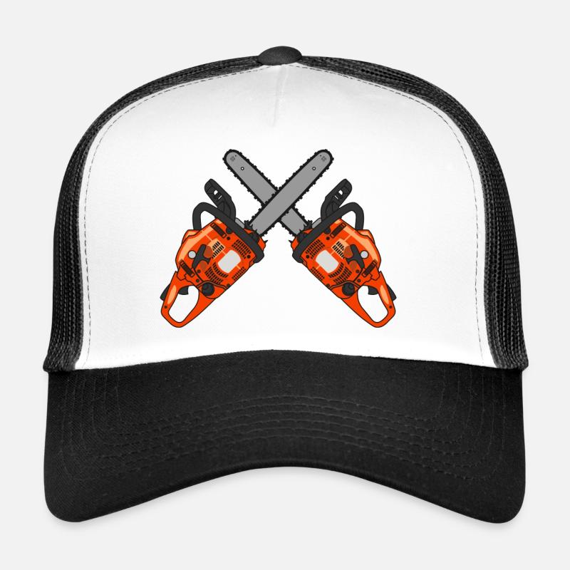 Croix de tronçonneuse - Casquette trucker  - blanc/noir