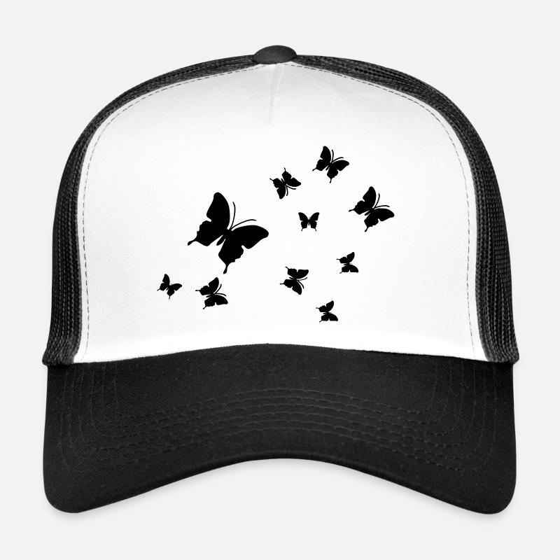 papillon papillon - Casquette trucker  - blanc/noir