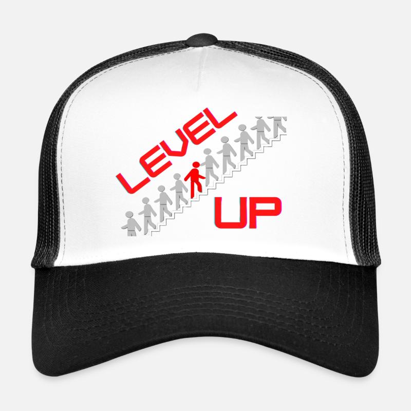 Level up - Trucker Cap - Weiß/Schwarz
