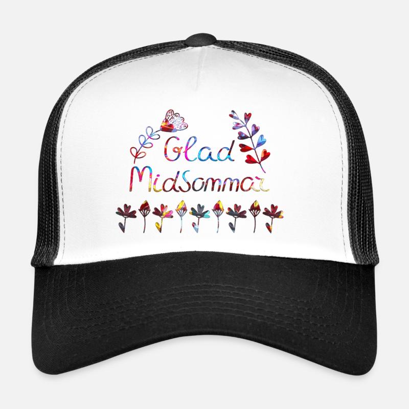 Schweden Mittsommer - Trucker Cap - Weiß/Schwarz