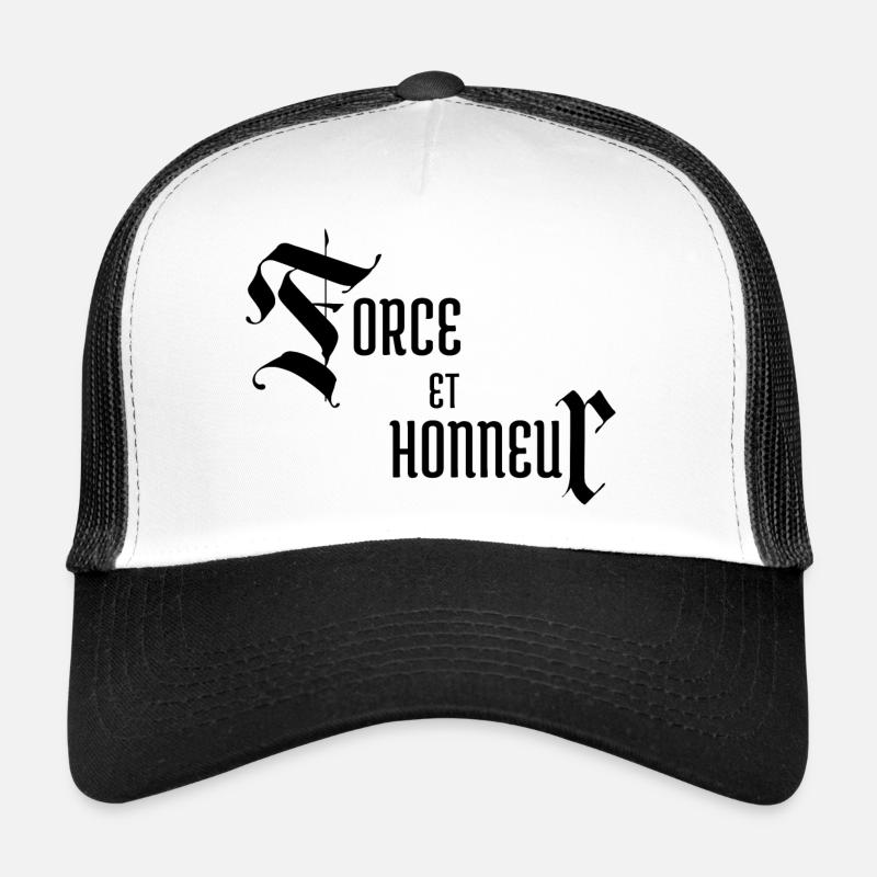 Force et Honneur - Casquette trucker  - blanc/noir