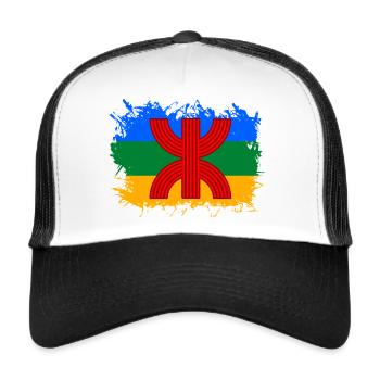 Drapeau Berbère Amazigh Nord-Africain - Casquette trucker  - blanc/noir - Devant