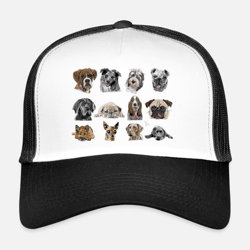 Chiens - Casquette trucker  - blanc/noir