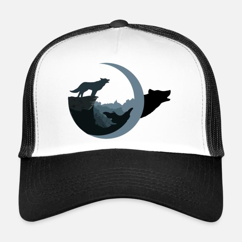 Loup au clair de lune Casquette trucker 