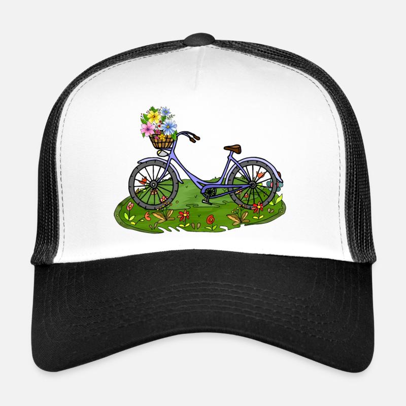 Fahrrad - Trucker Cap - Weiß/Schwarz