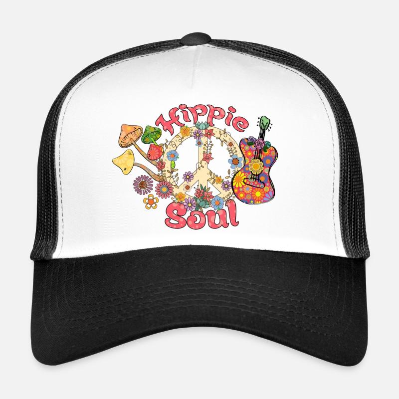 Hippie Soul Design - Trucker Cap - Weiß/Schwarz