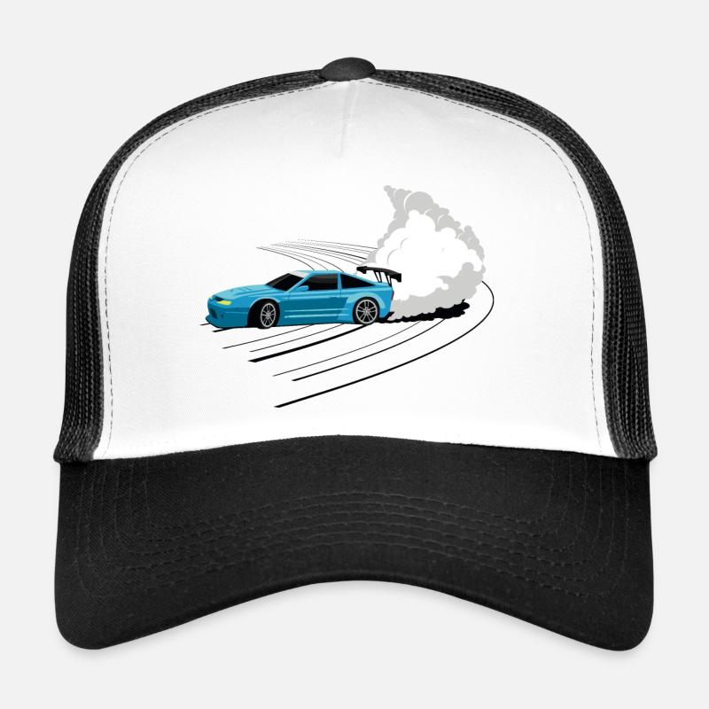 Auto am driften - Trucker Cap - Weiß/Schwarz