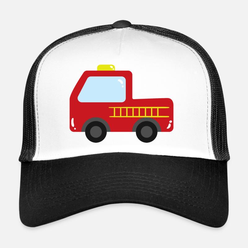 Feuerwehr Auto - Trucker Cap - Weiß/Schwarz