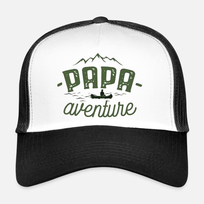 Papa aventure - Casquette trucker  - blanc/noir