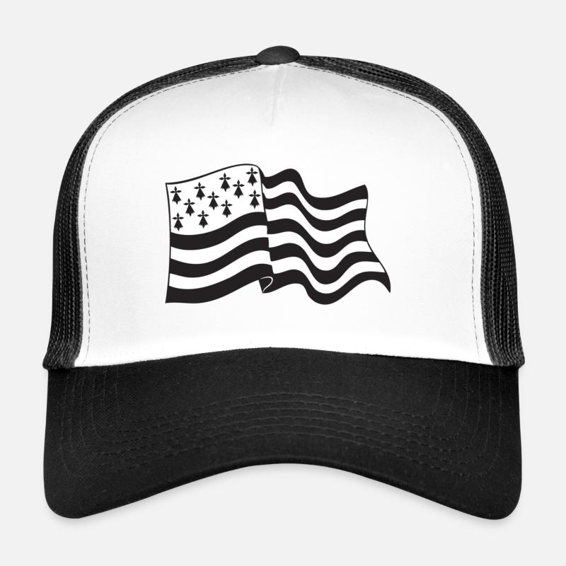 Drapeau Breton - Casquette trucker - blanc/noir