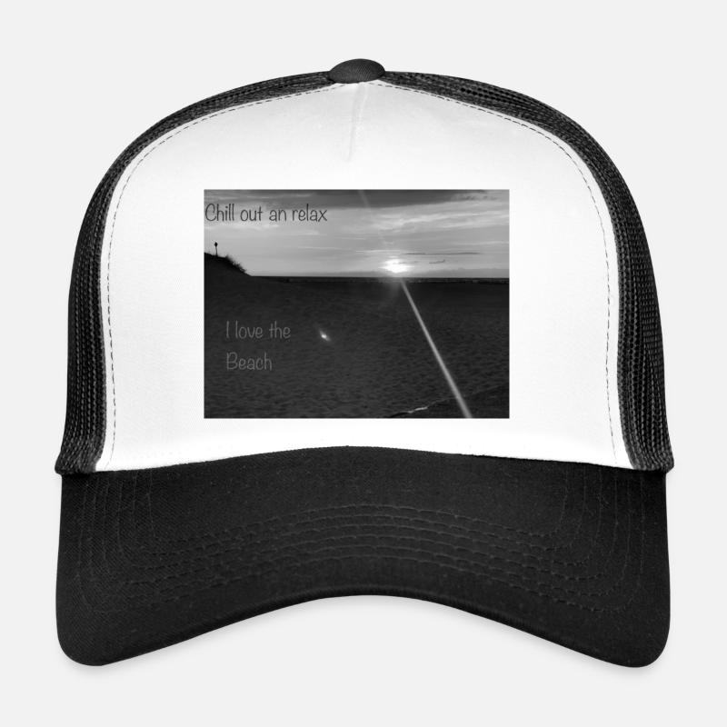 Plage Noir et Blanc Casquette trucker 