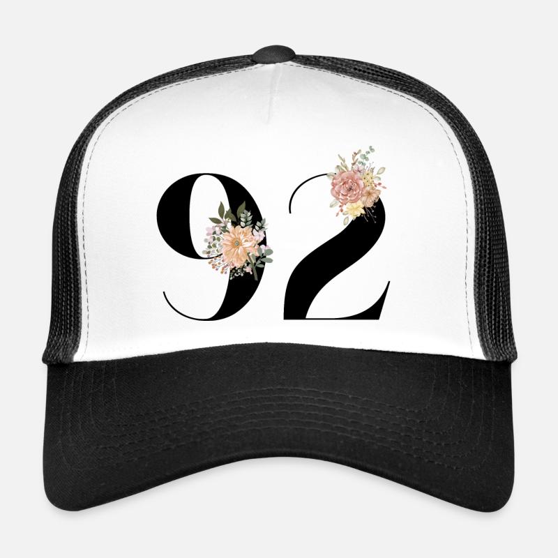 92e anniversaire fleuris (Cadeau de 92 ans) Casquette trucker 