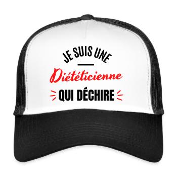 JE SUIS UNE DIETETICIENNE QUI DECHIRE - Casquette trucker  - blanc/noir - Devant
