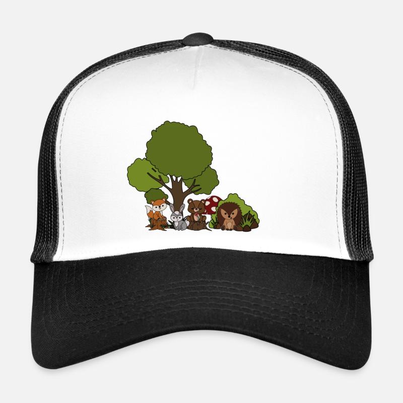 Waldtiere - Trucker Cap - Weiß/Schwarz