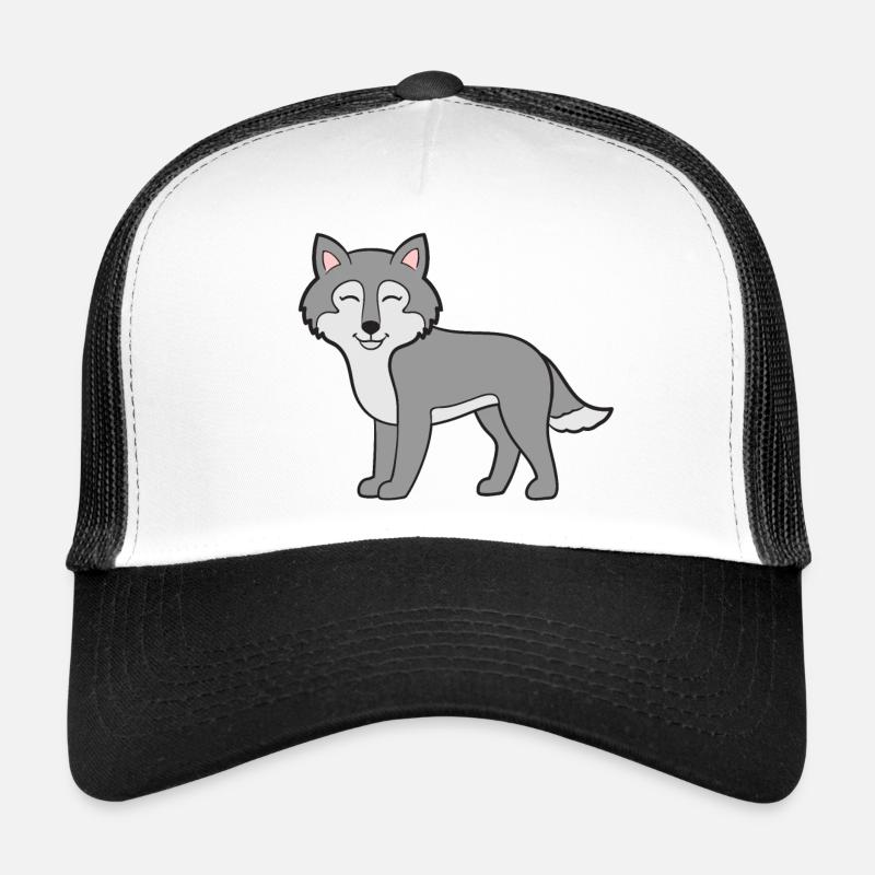 Wolf Wölfe - Trucker Cap - Weiß/Schwarz