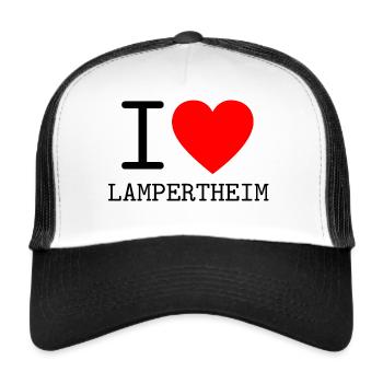 Deutschland I love Lampertheim Bundesland Hessen - Trucker Cap - Weiß/Schwarz - Vorne