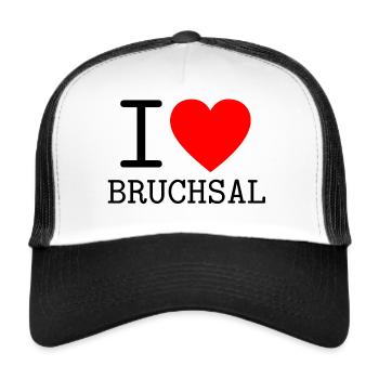 Deutschland I love Bruchsal Baden-Württemberg - Trucker Cap - Weiß/Schwarz - Vorne