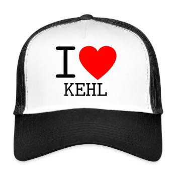 Deutschland I love Kehl Baden-Württemberg - Trucker Cap - Weiß/Schwarz - Vorne