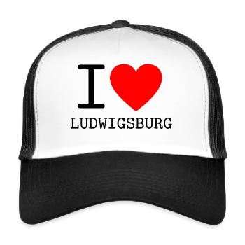 Deutschland I love Ludwigsburg Baden-Württemberg - Trucker Cap - Weiß/Schwarz - Vorne