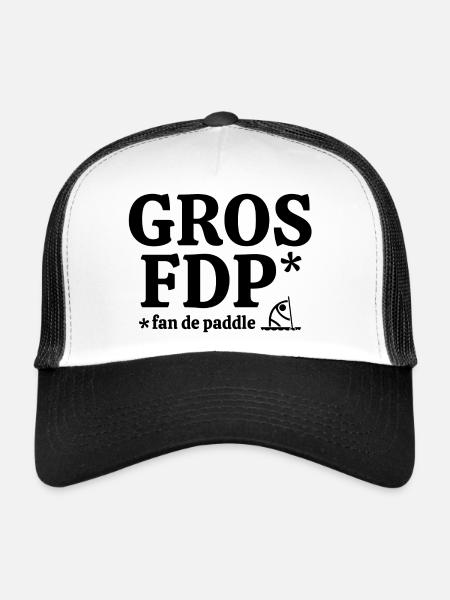 paddle, paddling, fan de paddle - Casquette trucker  - blanc/noir - Devant