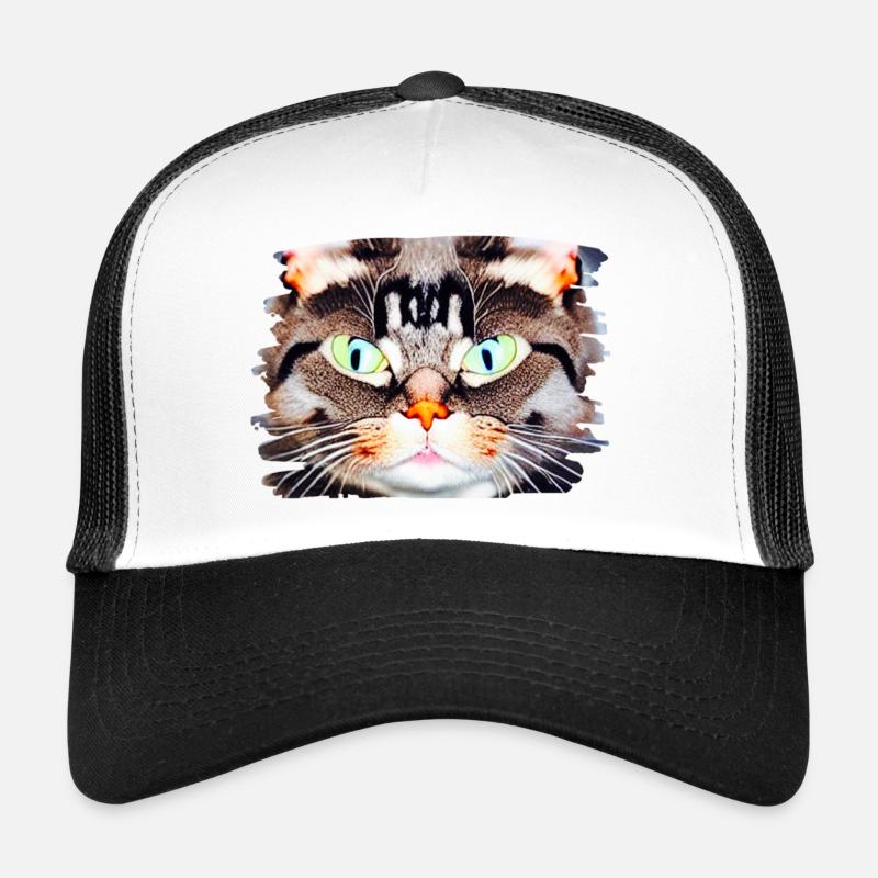 Neon Katzenblick Porträt Trucker Cap