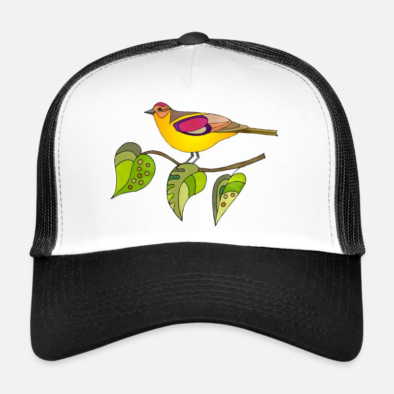 Oiseau - Casquette trucker  - blanc/noir