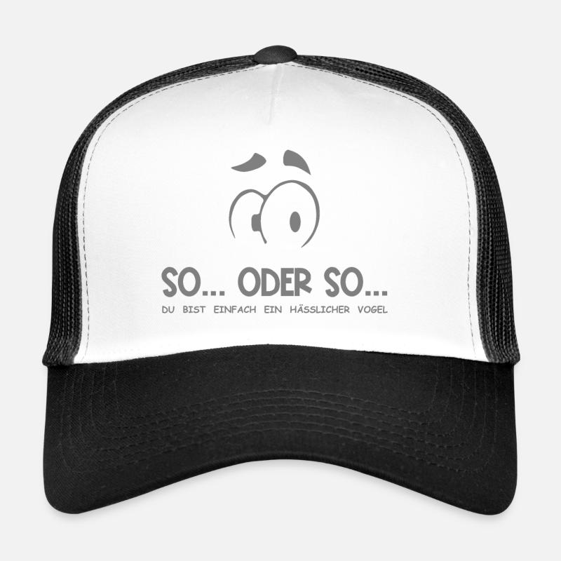 So...Oder So: Hässlicher Vogel - Grau - Trucker Cap - Weiß/Schwarz