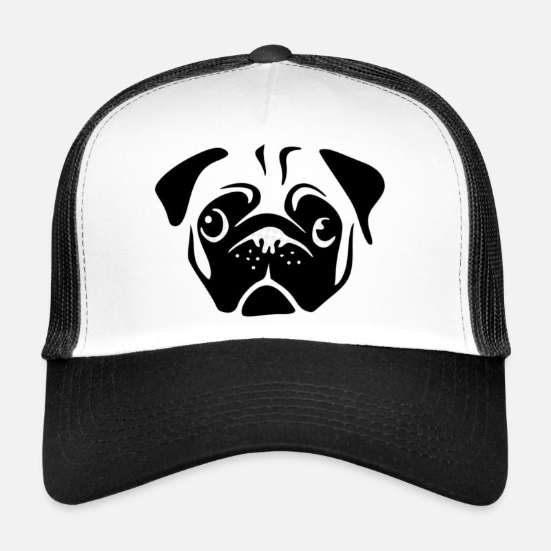 Mops - Trucker Cap - Weiß/Schwarz