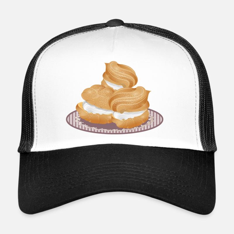 Illustration de trois choux à la crème fourrés Casquette trucker 