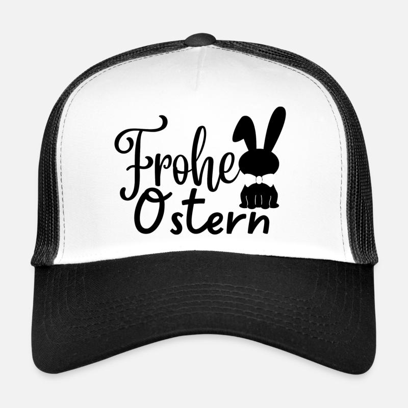 Frohe Ostern, Ostergrüße ,Osterdesign mit Hase. Trucker Cap