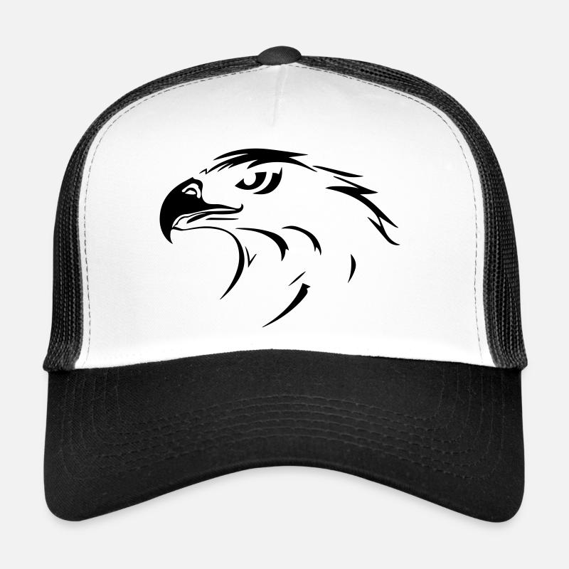 tête d'aigle de profil d'un côté Casquette trucker 