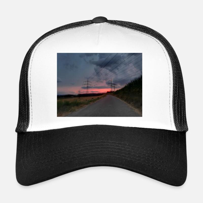 Coucher de soleil - Casquette trucker  - blanc/noir