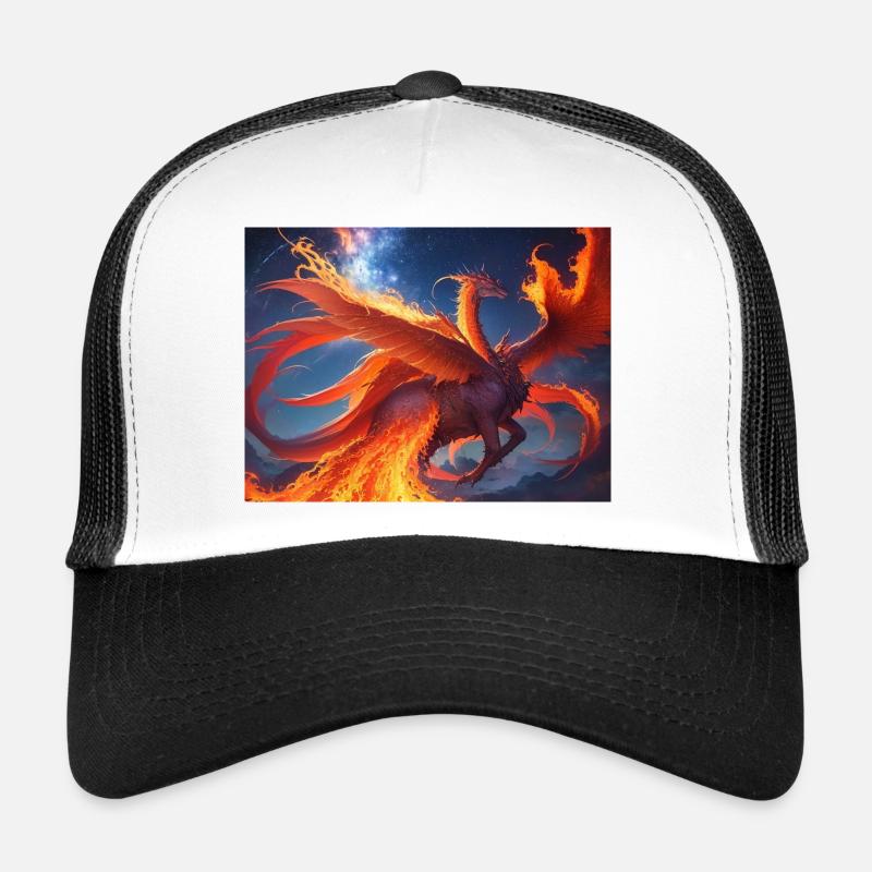 Ciel bleu rouge avec une créature générée par l’IA Casquette trucker 