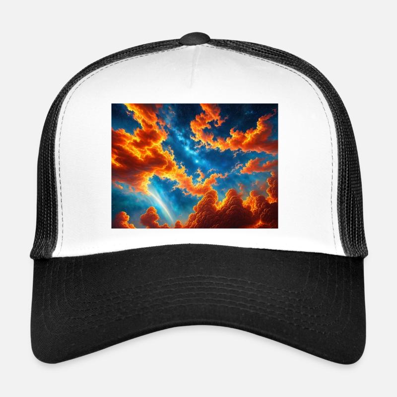 blue red sky with a creature generated ai - Trucker Cap - white/black