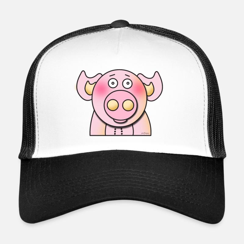 Piggie - Trucker Cap - white/black