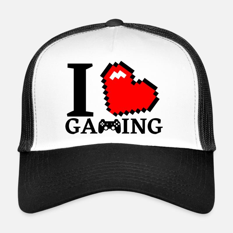 I Love Gaming - Trucker Cap - Weiß/Schwarz
