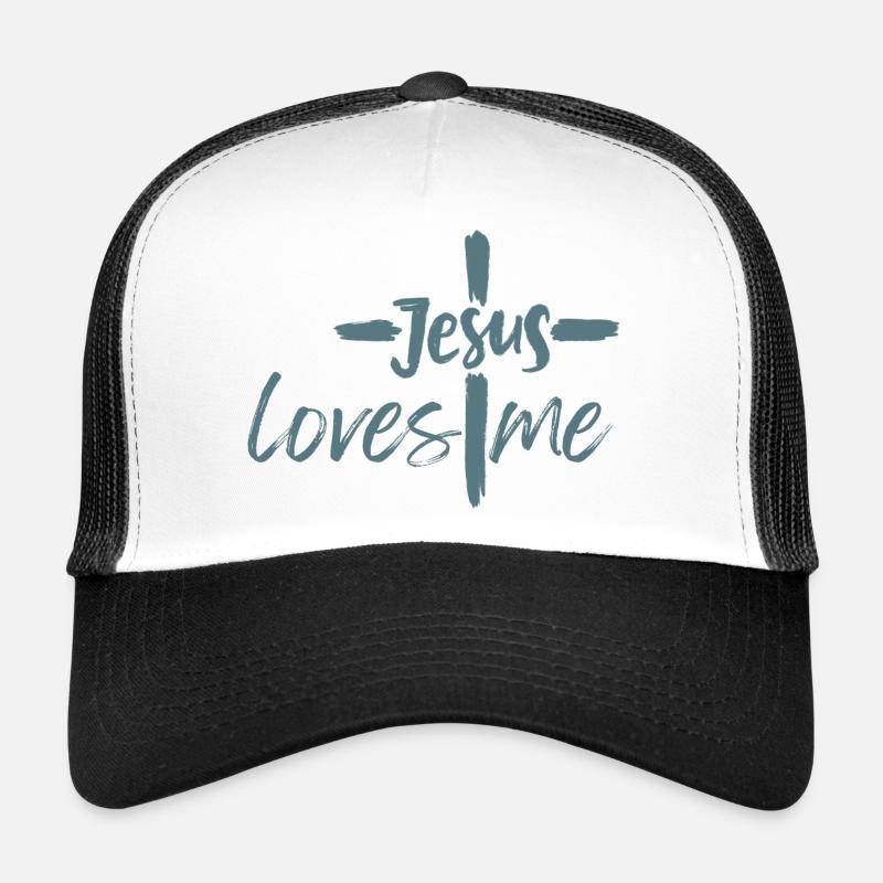 Jesus liebt mich - Trucker Cap - Weiß/Schwarz