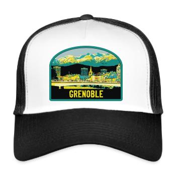 Grenoble : beauté de la capitale des Alpes - Casquette trucker  - blanc/noir - Devant