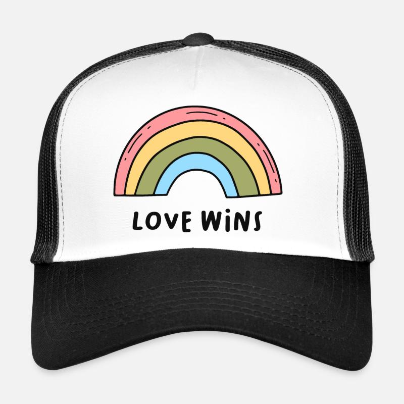 Rainbow Love Graphic Love Wins Graphic - Trucker Cap - white/black