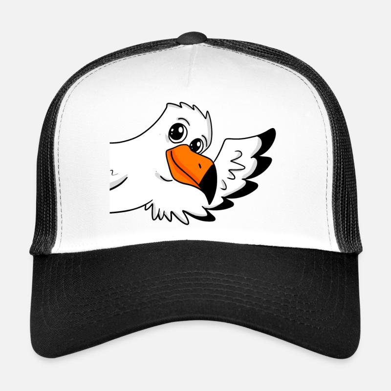 Möwe Gruß Begrüßung - Trucker Cap - Weiß/Schwarz