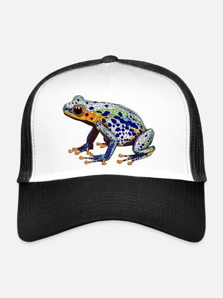 Grenouille empoisonnée avec une belle couleur d’avertissement comme un amphibien - Casquette trucker  - blanc/noir - Devant