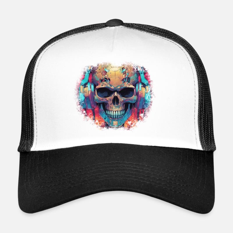 Cyberpunk Skull // TechSkull Matrix Casquette trucker 