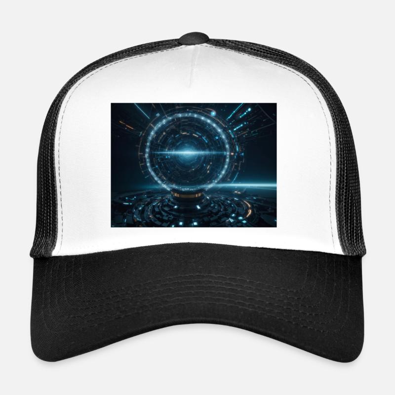 Synthese der Technologie-Zukunft - Trucker Cap - Weiß/Schwarz