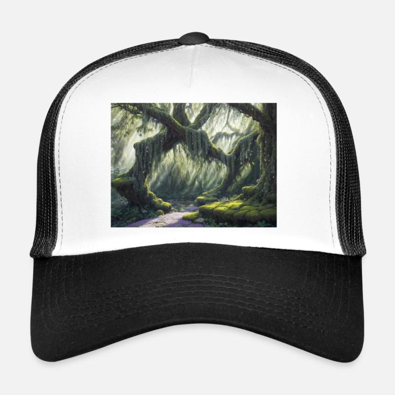 Forêt de magie - Casquette trucker  - blanc/noir